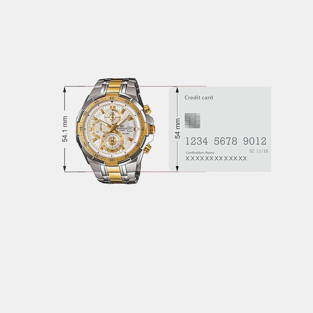 Edifice Men Quartz White Dial Chronograph Stainless Steel Watch EX189