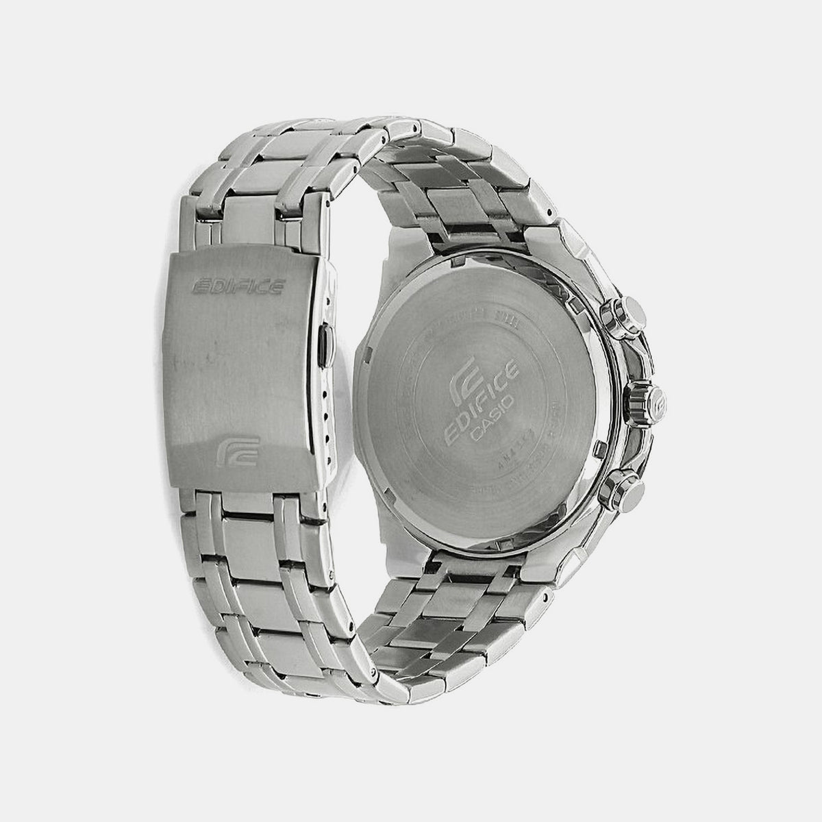 Edifice Men Quartz Black Dial Chronograph Stainless Steel Watch EX190