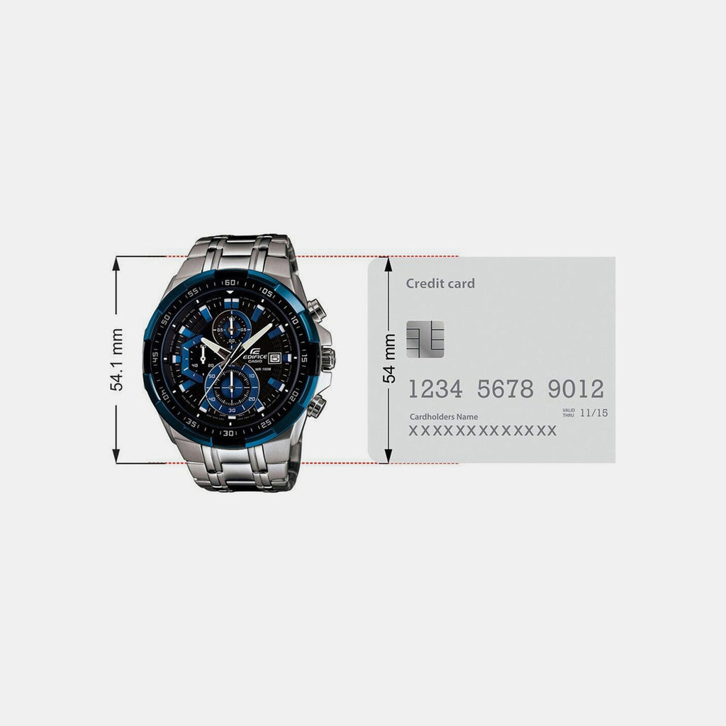 Edifice Men Quartz Black Dial Chronograph Stainless Steel Watch EX190
