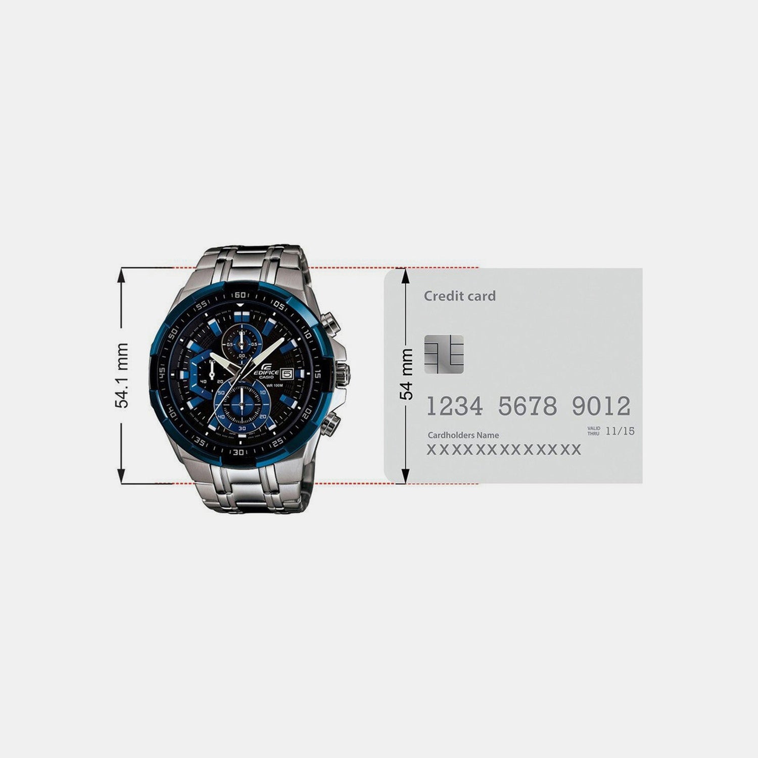 Edifice Men Quartz Black Dial Chronograph Stainless Steel Watch EX190