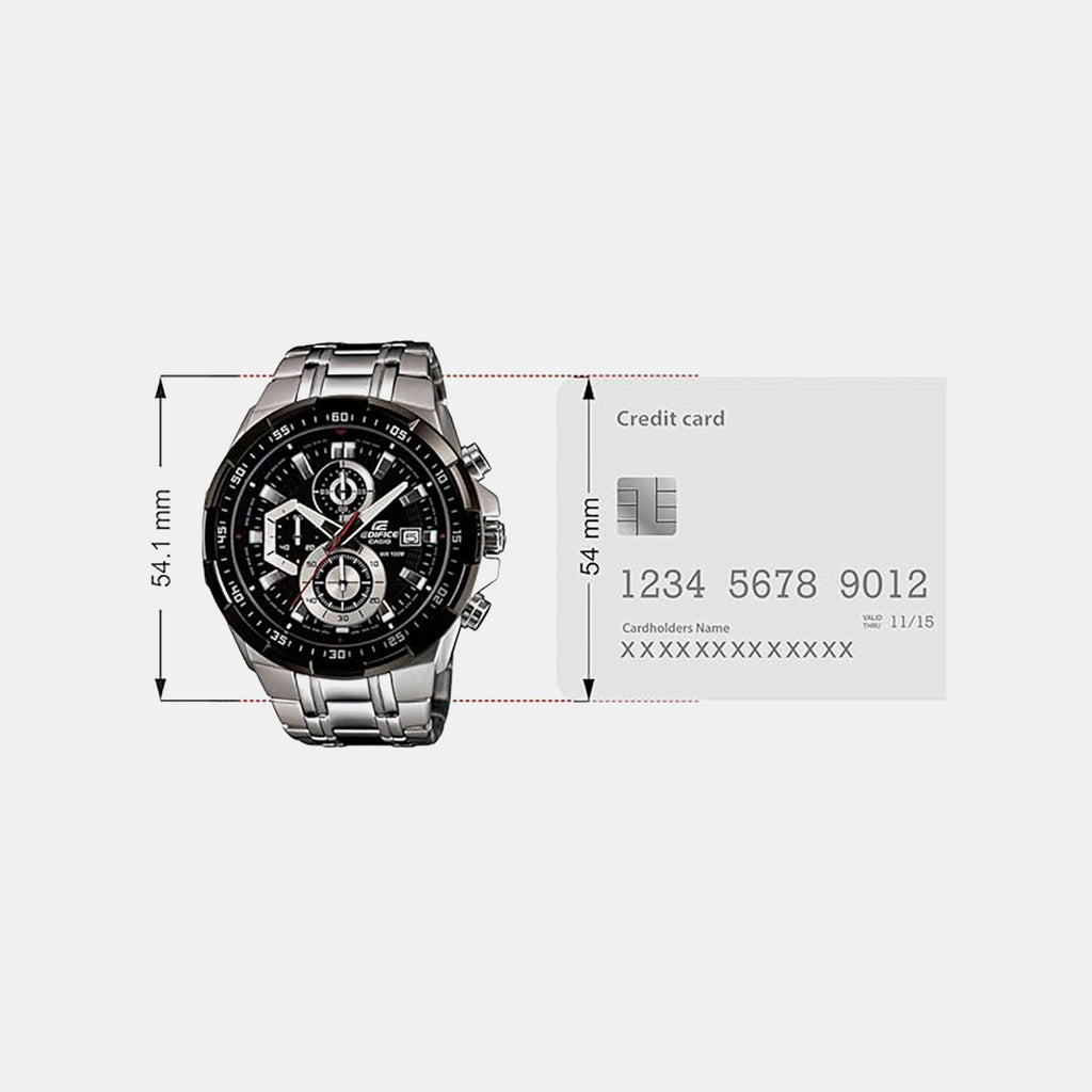 Edifice Men Quartz Black Dial Chronograph Stainless Steel Watch EX191