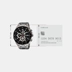 Edifice Men Quartz Black Dial Chronograph Stainless Steel Watch EX191