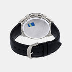 Edifice Men Quartz Black Dial Chronograph Leather Watch EX193