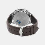 Edifice Men Quartz Brown Dial Chronograph Leather Watch EX194
