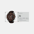 Edifice Men Quartz Brown Dial Chronograph Leather Watch EX194
