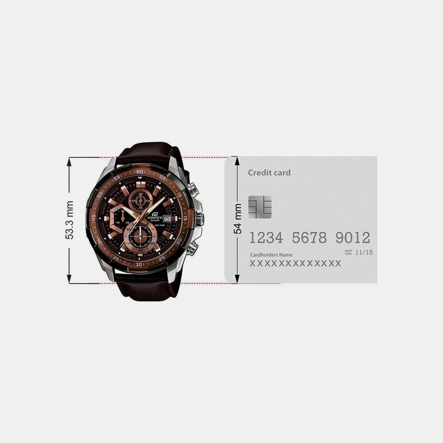 G-Shock Men Quartz Brown Dial Chronograph Leather Watch EX194