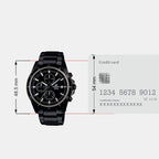 Edifice Men Quartz Black Dial Chronograph Stainless Steel Watch EX206