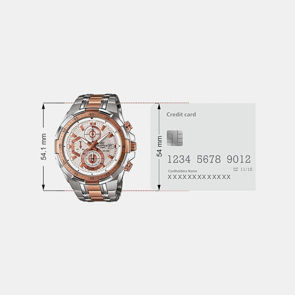 Edifice Men Quartz White Dial Chronograph Stainless Steel Watch EX222