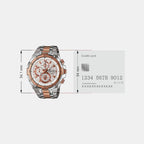 Edifice Men Quartz White Dial Chronograph Stainless Steel Watch EX222