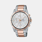 Edifice Men Quartz Silver Dial Chronograph Stainless Steel Watch EX272