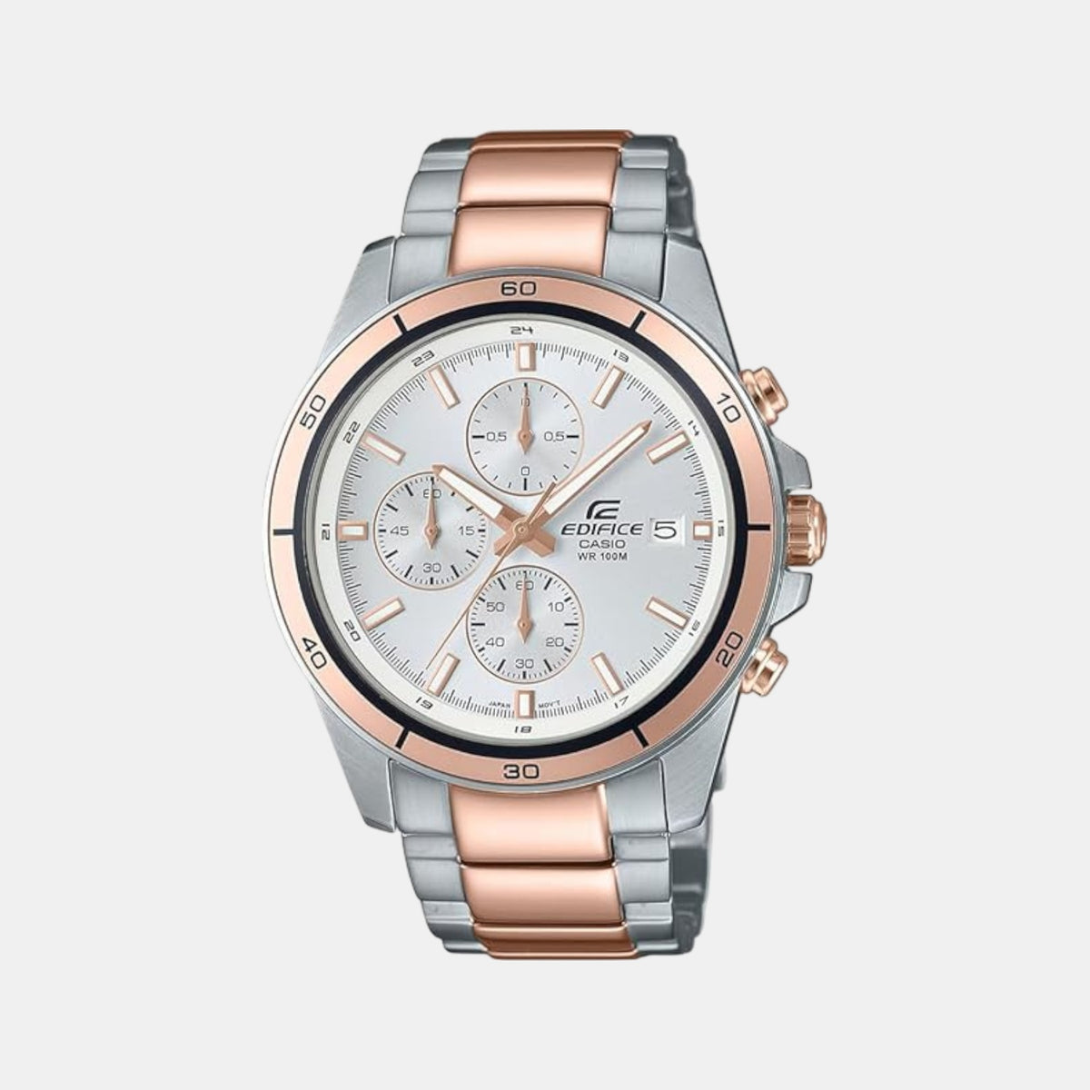 Edifice Men Quartz Silver Dial Chronograph Stainless Steel Watch EX272