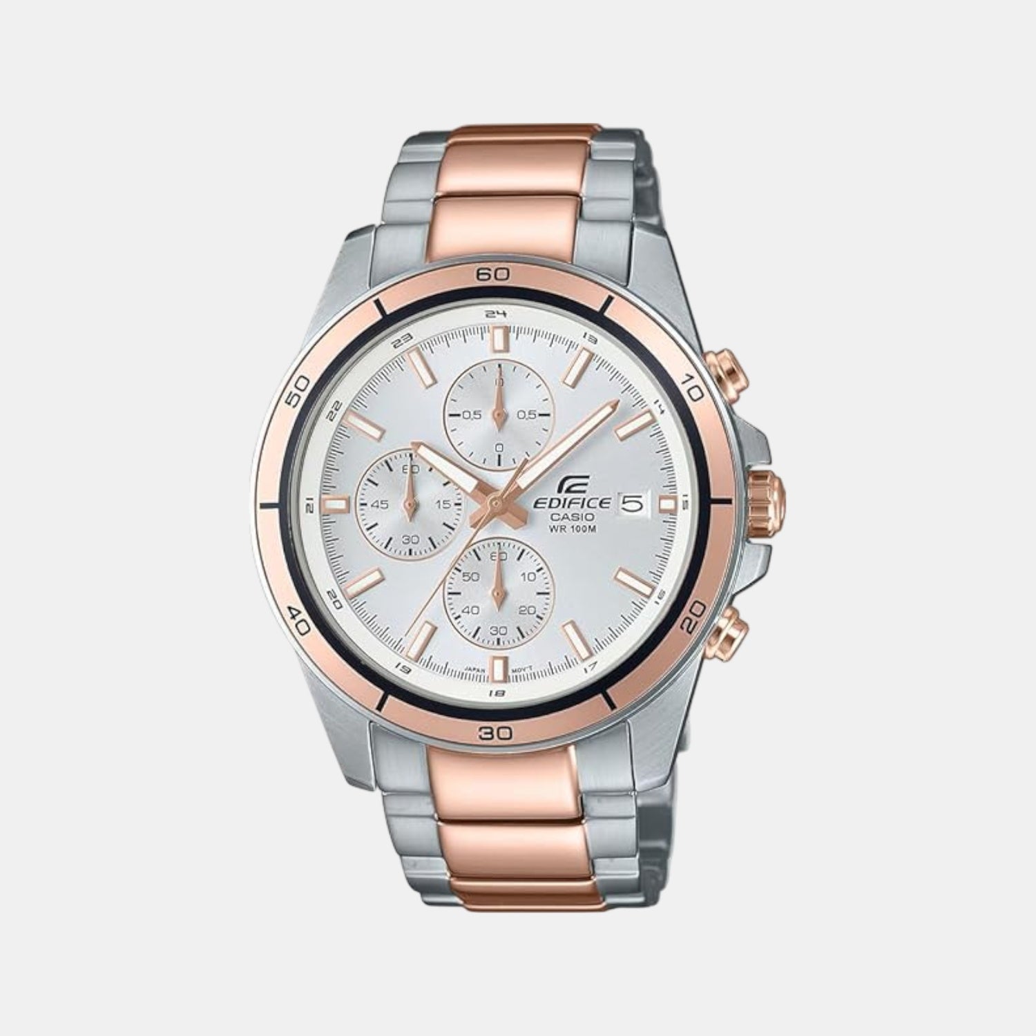 Edifice Men Quartz Silver Dial Chronograph Stainless Steel Watch EX272