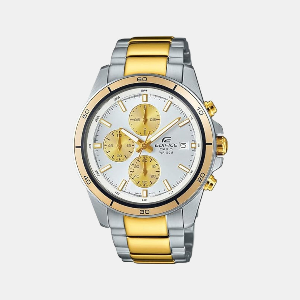 Edifice Men Quartz Silver Dial Chronograph Stainless Steel Watch EX273