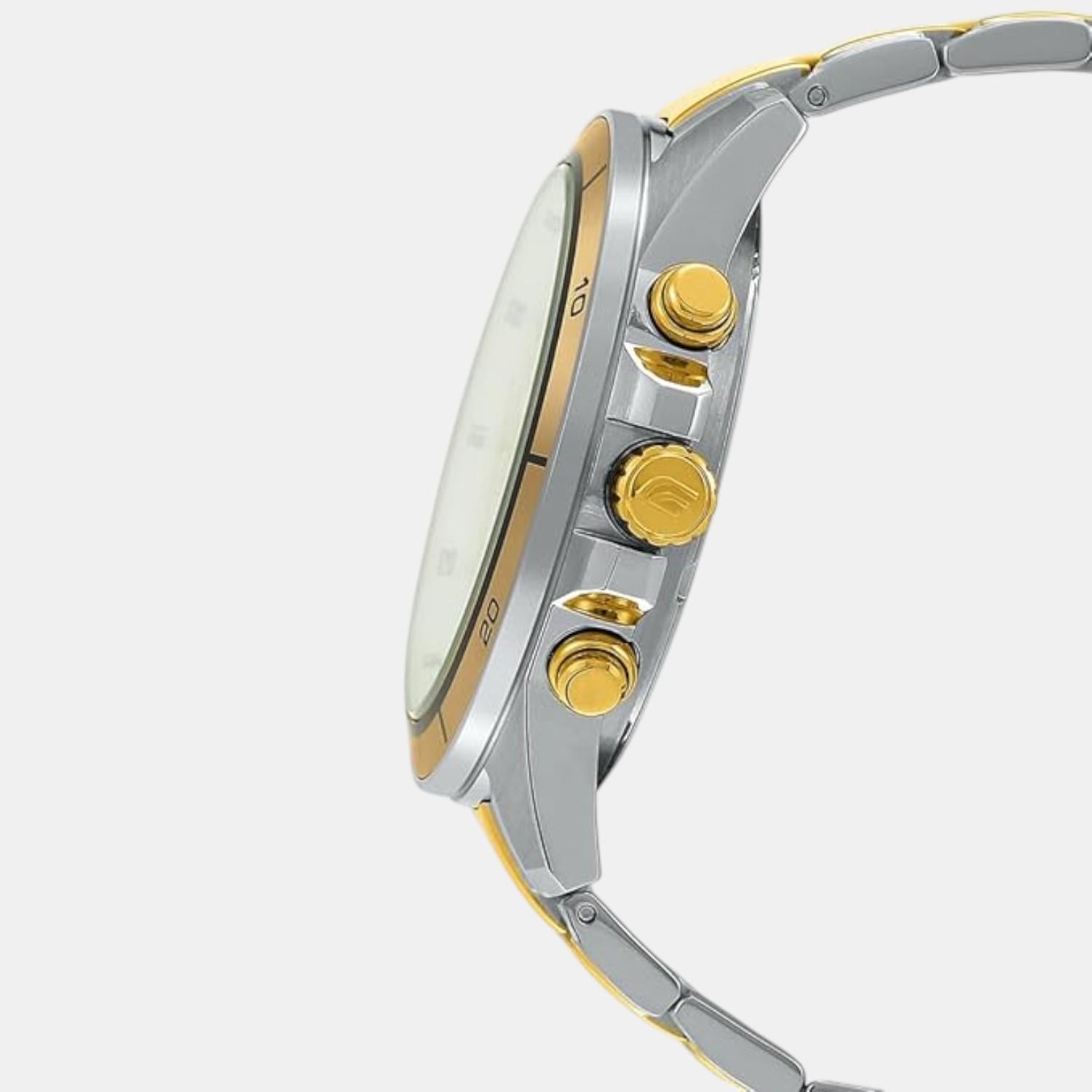 Edifice Men Quartz Silver Dial Chronograph Stainless Steel Watch EX273