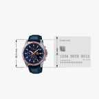 Edifice Men Quartz Blue Dial Chronograph Leather Watch EX302