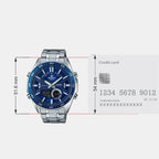Edifice Men Quartz Blue Dial Analog-Digital Stainless Steel Watch EX440