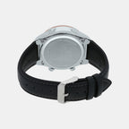 Edifice Men Quartz Black Dial Analog-Digital Leather Watch EX459