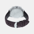 Edifice Men Quartz Black Dial Chronograph Leather Watch EX464