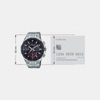 Edifice Men Quartz Black Dial Chronograph Stainless Steel Watch EX487