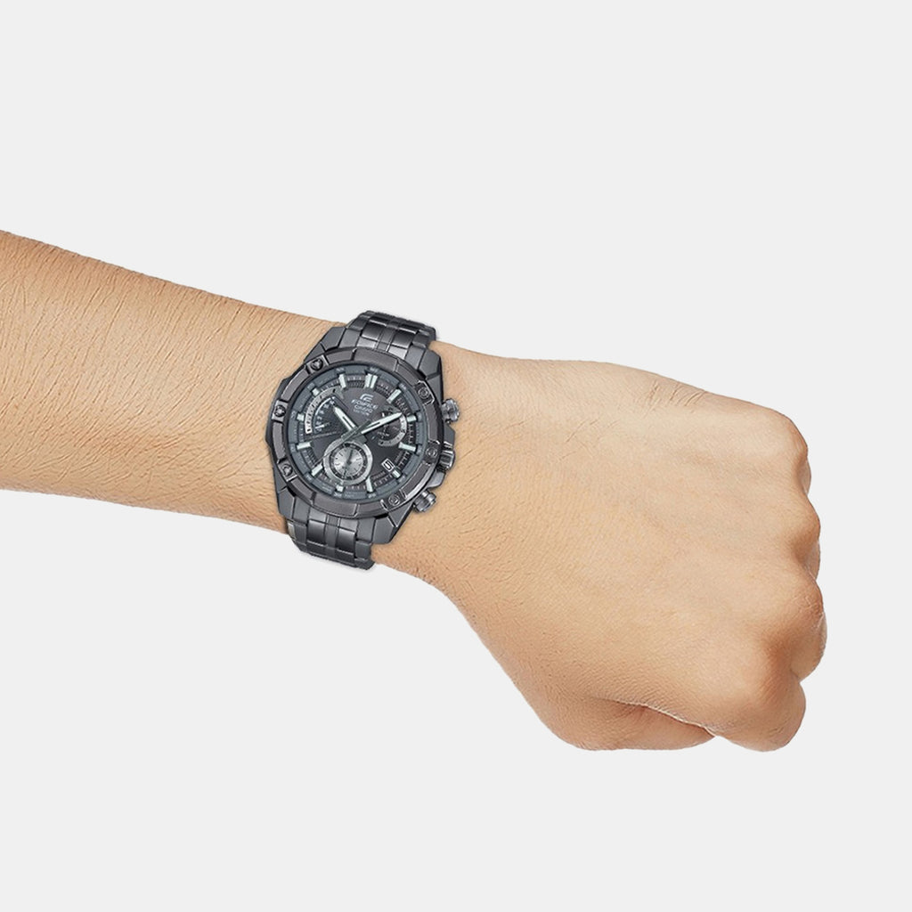 Edifice Men Quartz Black Dial Chronograph Stainless Steel Watch EX491