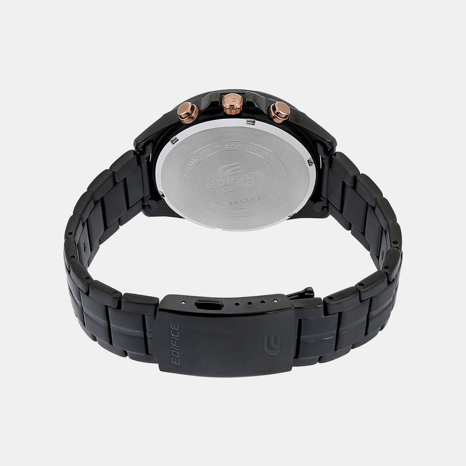 Edifice Men Quartz Black Dial Chronograph Stainless Steel Watch EX493