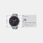 Edifice Men Quartz Black Dial Chronograph Stainless Steel Watch EX499