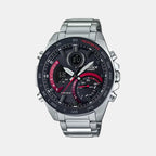 Edifice Men Quartz Black Dial Chronograph Stainless Steel Watch EX499