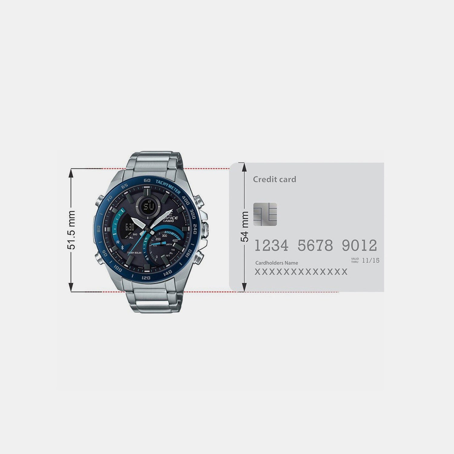 Edifice Men Quartz Black Dial Analog-Digital Stainless Steel Watch EX500