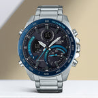 Edifice Men Quartz Black Dial Analog-Digital Stainless Steel Watch EX500