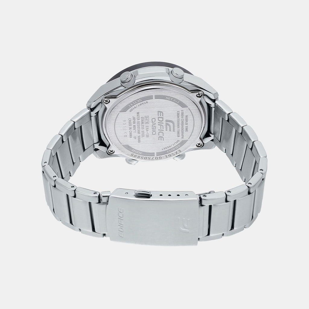 Edifice Men Quartz Black Dial Analog Stainless Steel Watch EX501