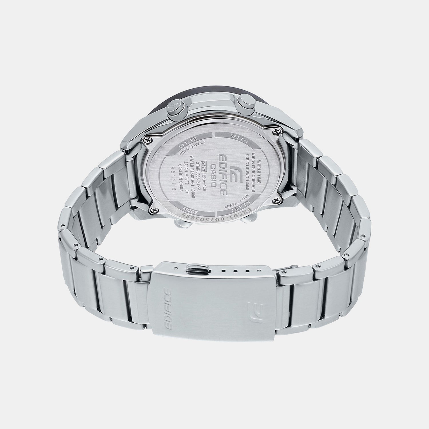 Edifice Men Quartz Black Dial Analog Stainless Steel Watch EX501