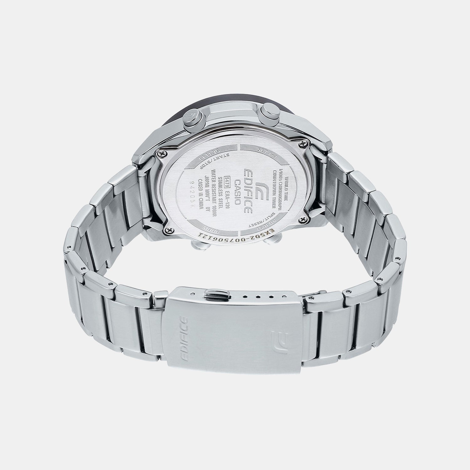 Edifice Men Quartz Black Dial Analog Stainless Steel Watch EX502