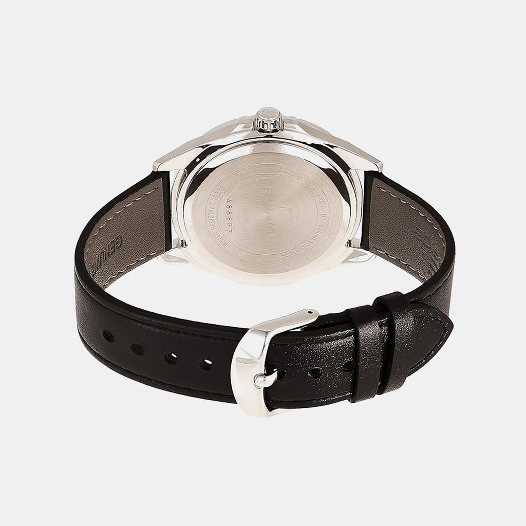 Edifice Men Quartz Black Dial Analog Leather Watch EX510