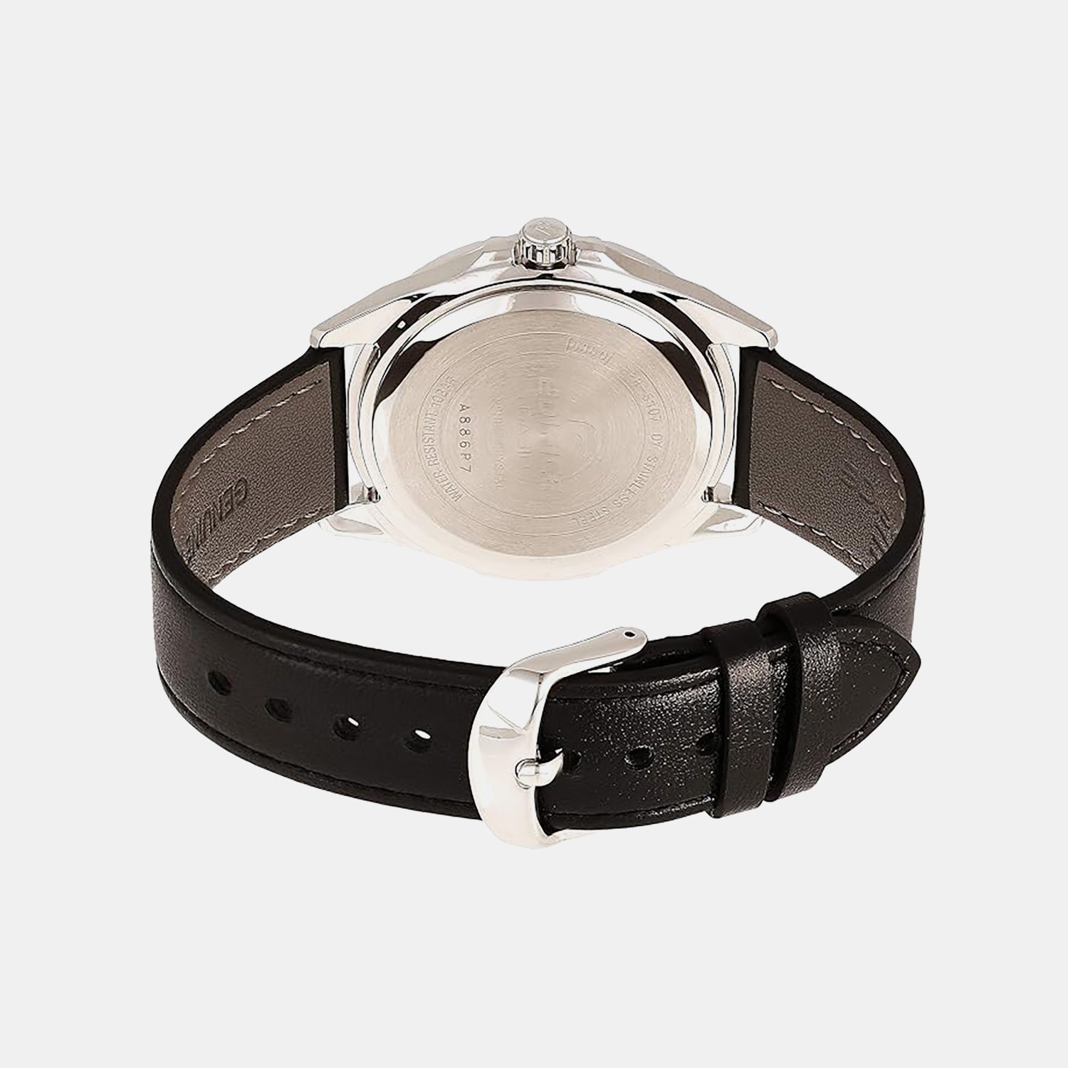 Edifice Men Quartz Black Dial Analog Leather Watch EX510