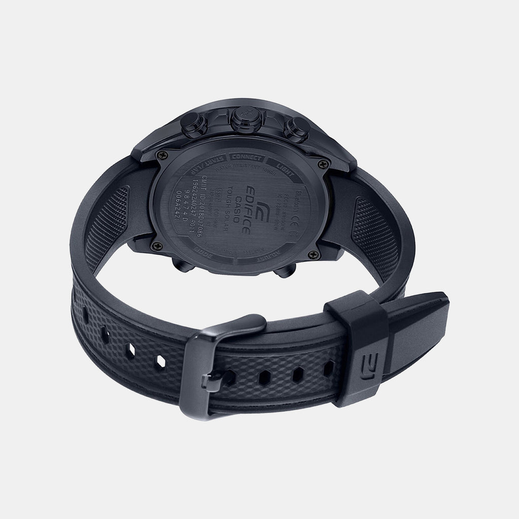 Edifice Men Quartz Black Dial Chronograph Resin Watch EX515