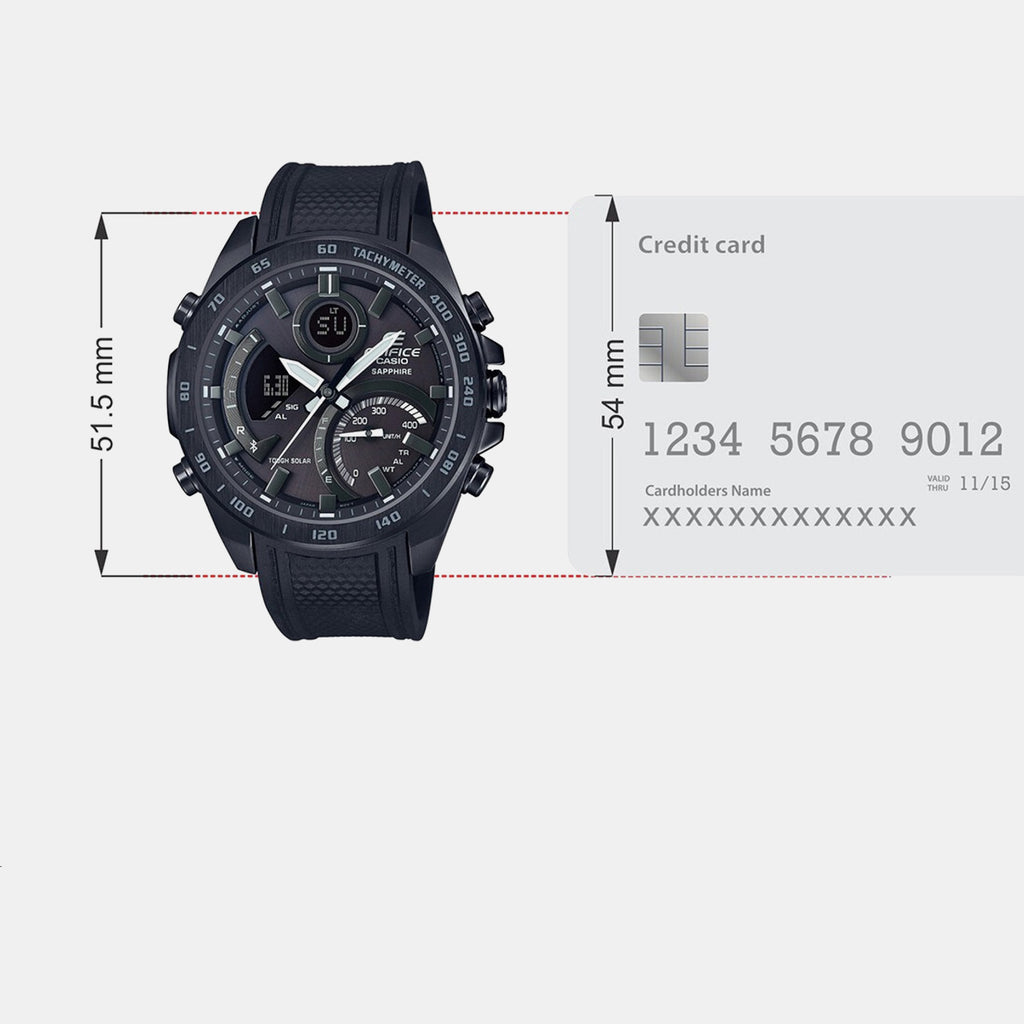 Edifice Men Quartz Black Dial Chronograph Resin Watch EX515