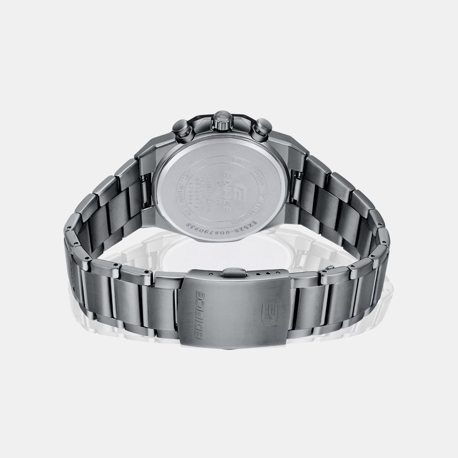 Edifice Men Quartz Black Dial Chronograph Stainless Steel Watch EX529