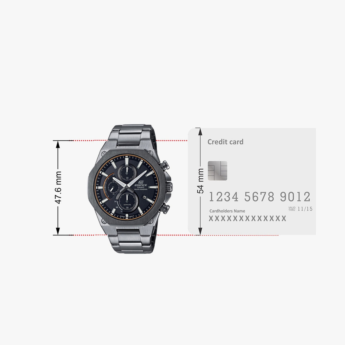 Edifice Men Quartz Grey Dial Chronograph Stainless Steel Watch EX529