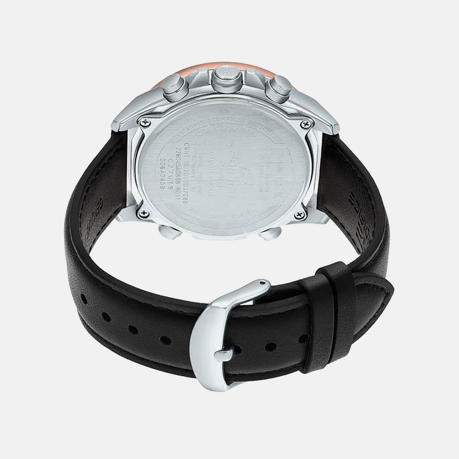 Edifice Men Quartz Black Dial Analog-Digital Leather Watch EX531