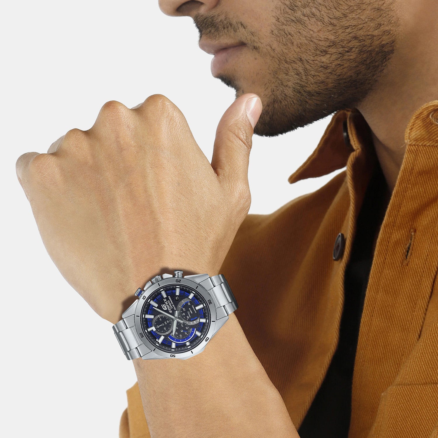Edifice Men Quartz Multicolour Dial Chronograph Stainless Steel Watch EX538