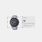 Edifice Men Quartz Black Dial Chronograph Stainless Steel Watch EX539