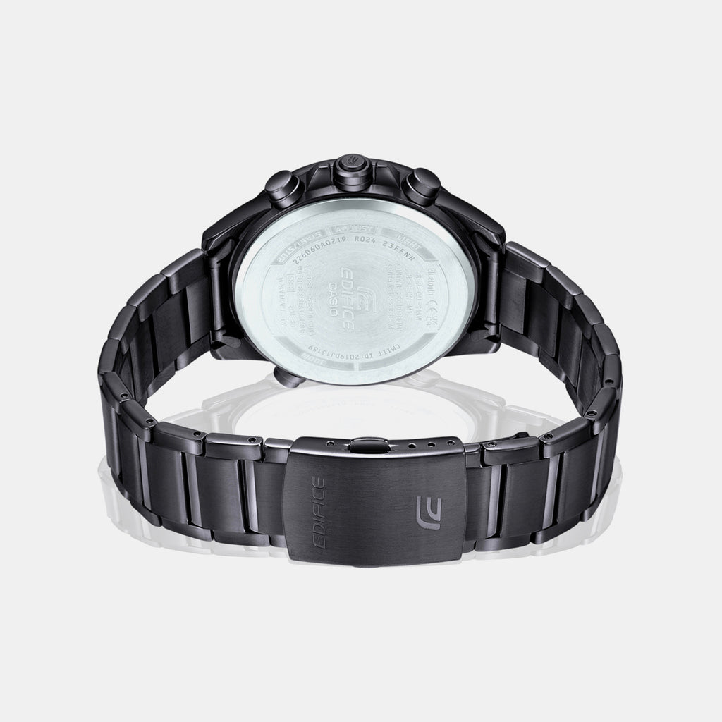 Edifice Men Quartz Black Dial Analog-Digital Stainless Steel Watch EX547