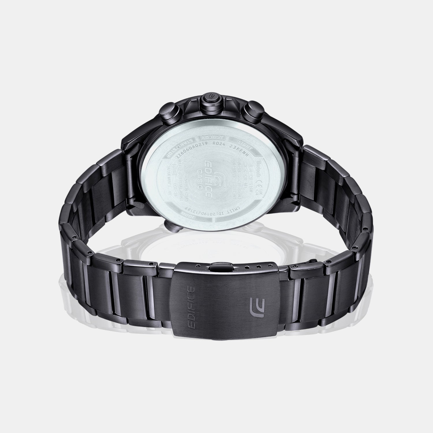 Edifice Men Quartz Black Dial Analog-Digital Stainless Steel Watch EX547
