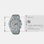Edifice Men Quartz White Dial Chronograph Stainless Steel Watch EX552