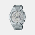 Edifice Men Quartz White Dial Chronograph Stainless Steel Watch EX552