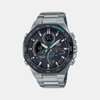 Edifice Men Quartz Black Dial Analog-Digital Stainless Steel Watch EX554