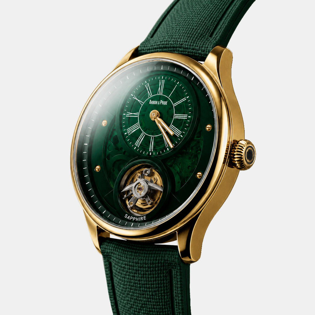 Ebony Men Automatic Green Dial Analog Leather Watch Ebony - Gold