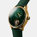 Ebony Men Automatic Green Dial Analog Leather Watch Ebony - Gold