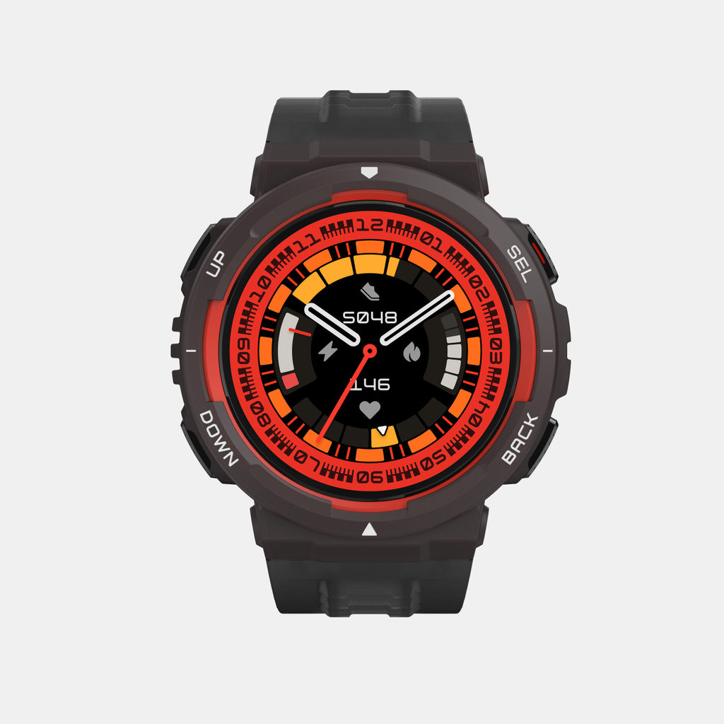 Unisex Processor Lava Black Dial LCD Silicone Watch AMAZFIT ACTIVE EDGE LAVA BLACK