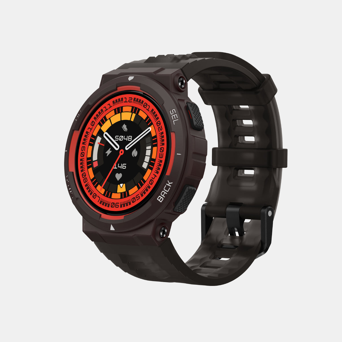 Unisex Processor Black Dial LCD Silicone Watch AMAZFIT ACTIVE EDGE LAVA BLACK